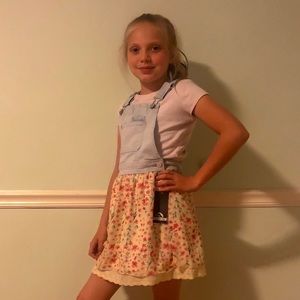 Overall flowered dress